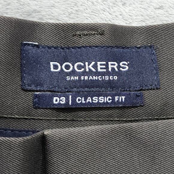 Dockers Pants Mens 42 X 30 Gray D3 Signature Classic Fit Pleated Cotton Office - Picture 5 of 14